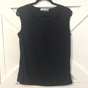 Kasper Black Twist Front Lined Black Twist Front Top M